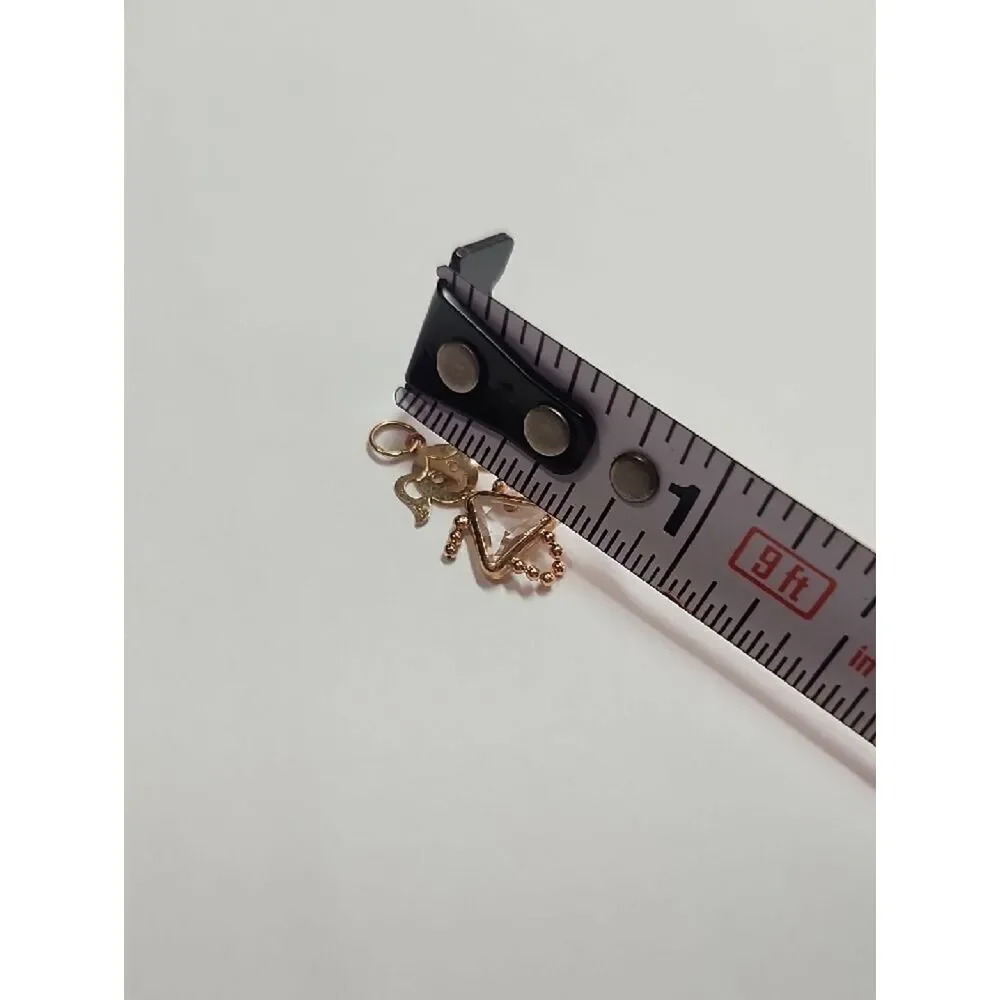 Vintage 14K Yellow Gold Little Girl Charm-Estate-Clear Stone